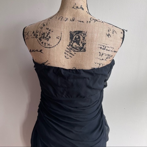 Olivaceous black strapless silk grecian dress L - Picture 6 of 10